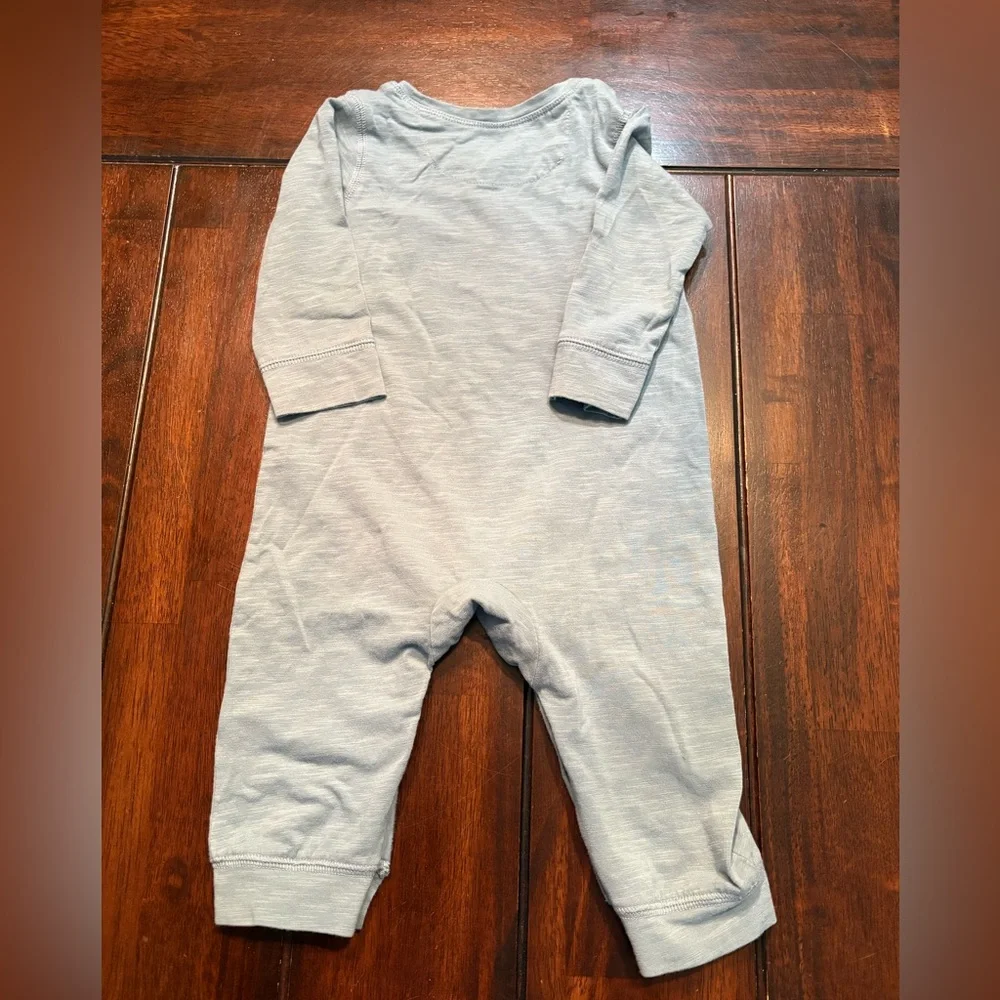 Red Egg and Ginger Baby Blue Bunny & Cat Romper, 6-9 Months